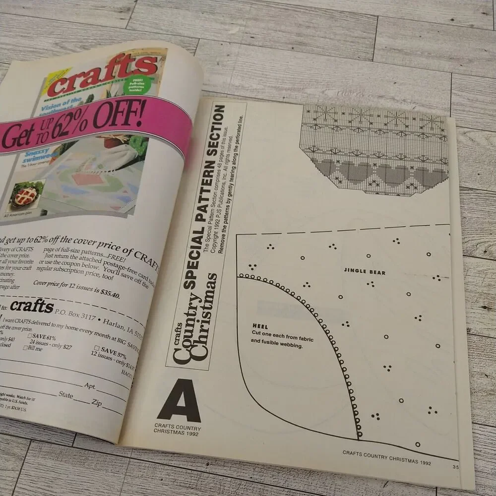 Crafts Country Christmas Vtg 1992 Magazine w/ Patterns 101 Charming Collectibles